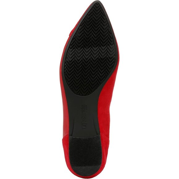 LifeStride Womens Fire Red PU and Fabric Closed Pointed Toe Promise Ballet Flat - Picture 4 of 9